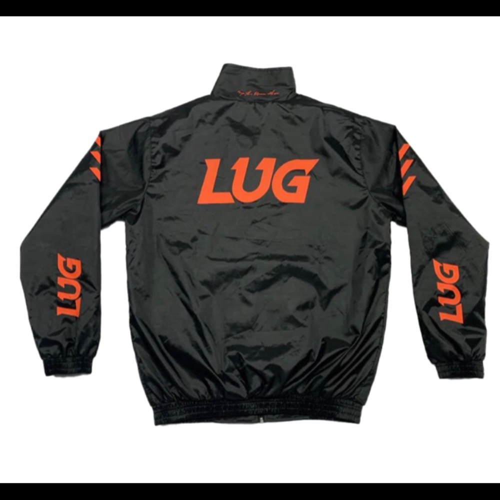 Lug Black and Orange Windbreaker Jacket Size XL